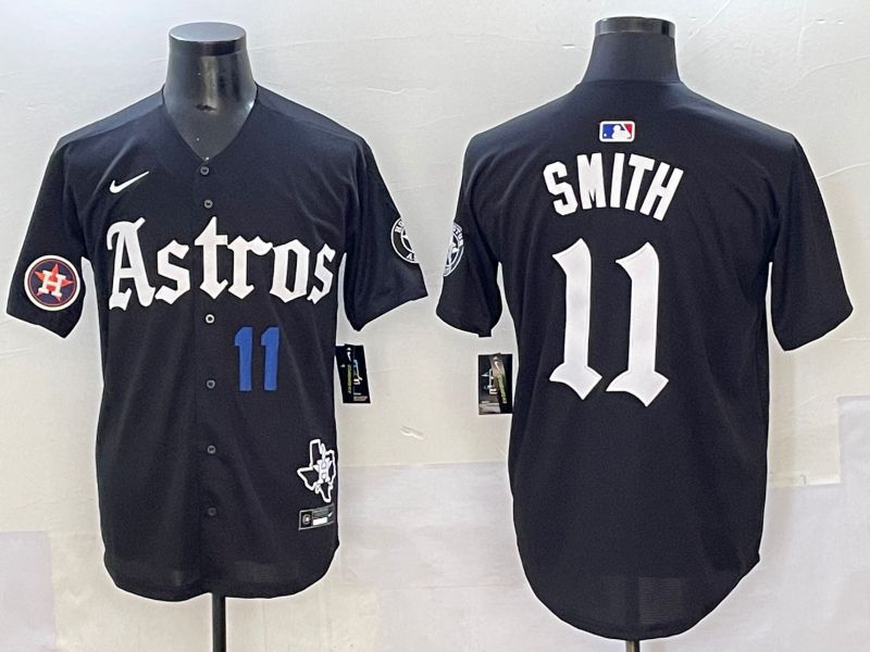 Men 2025 Houston Astros #11 Smith Black Five generations Joint Name Nike MLB Jersey style 34->houston astros->MLB Jersey